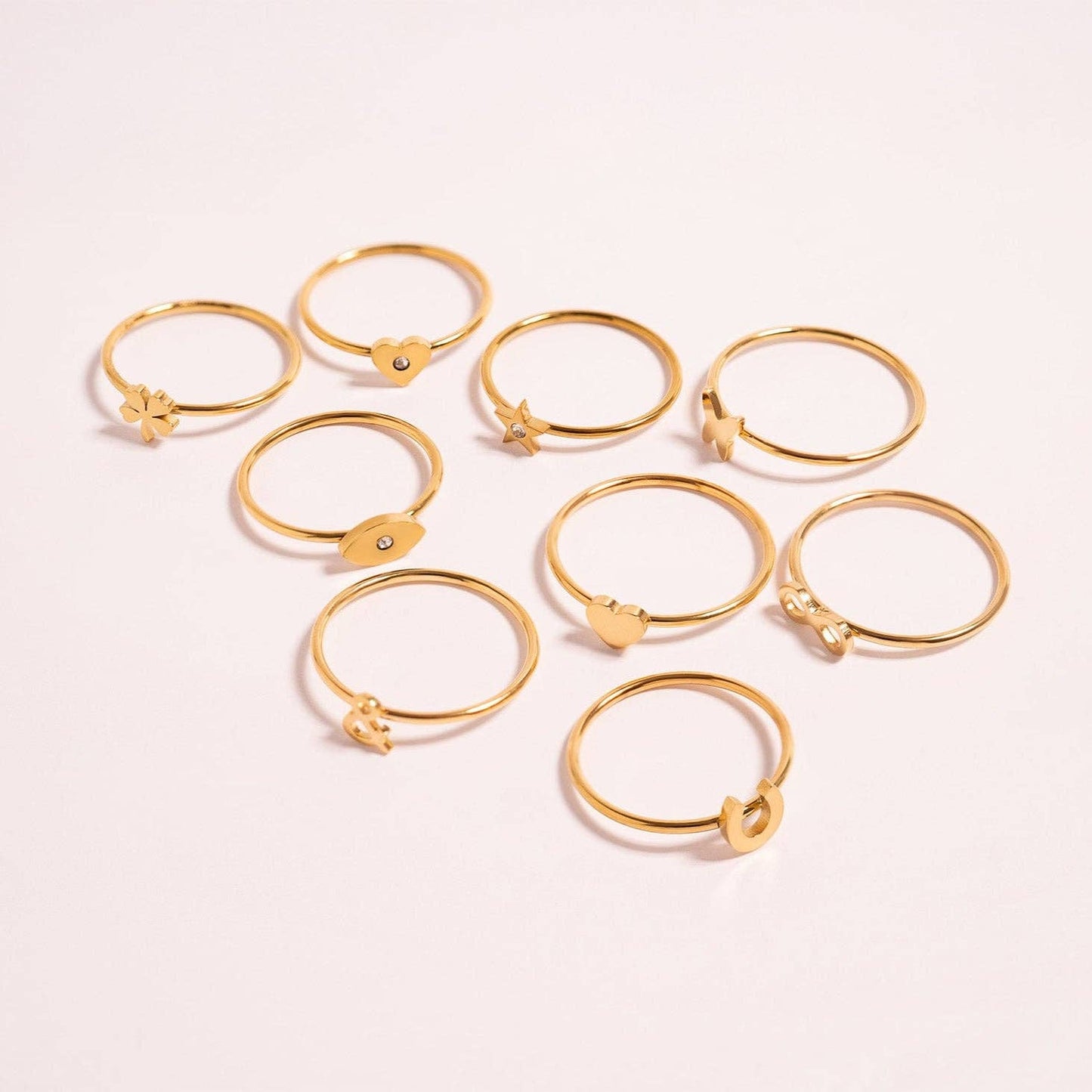 A CZ Heart Stacking Ring