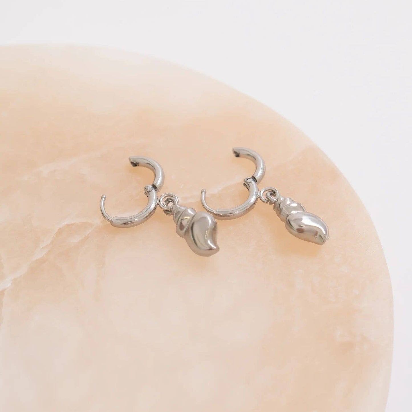 Conch Shell Huggie Earrings