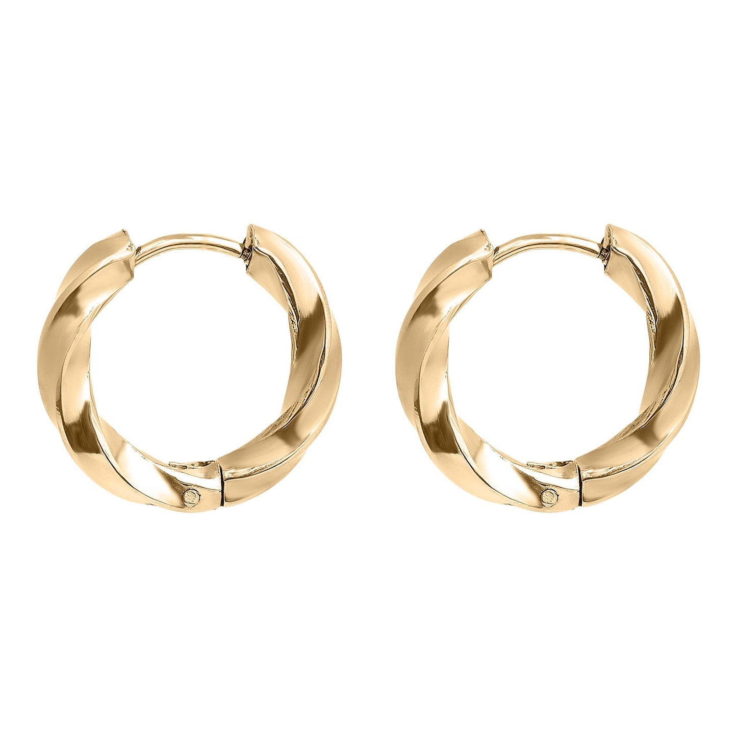 Earrings Huggie Textured Twisted Hoop