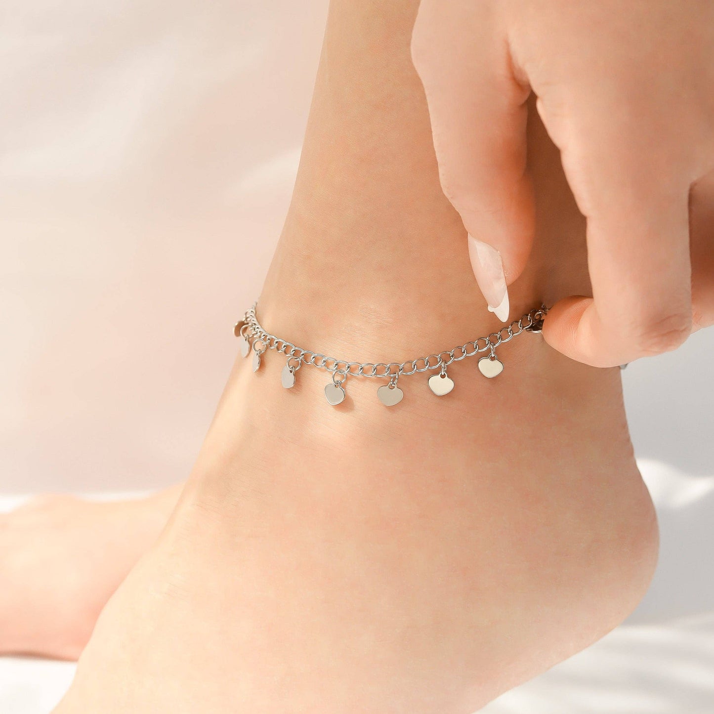 Anklet Dangle Hearts Charm
