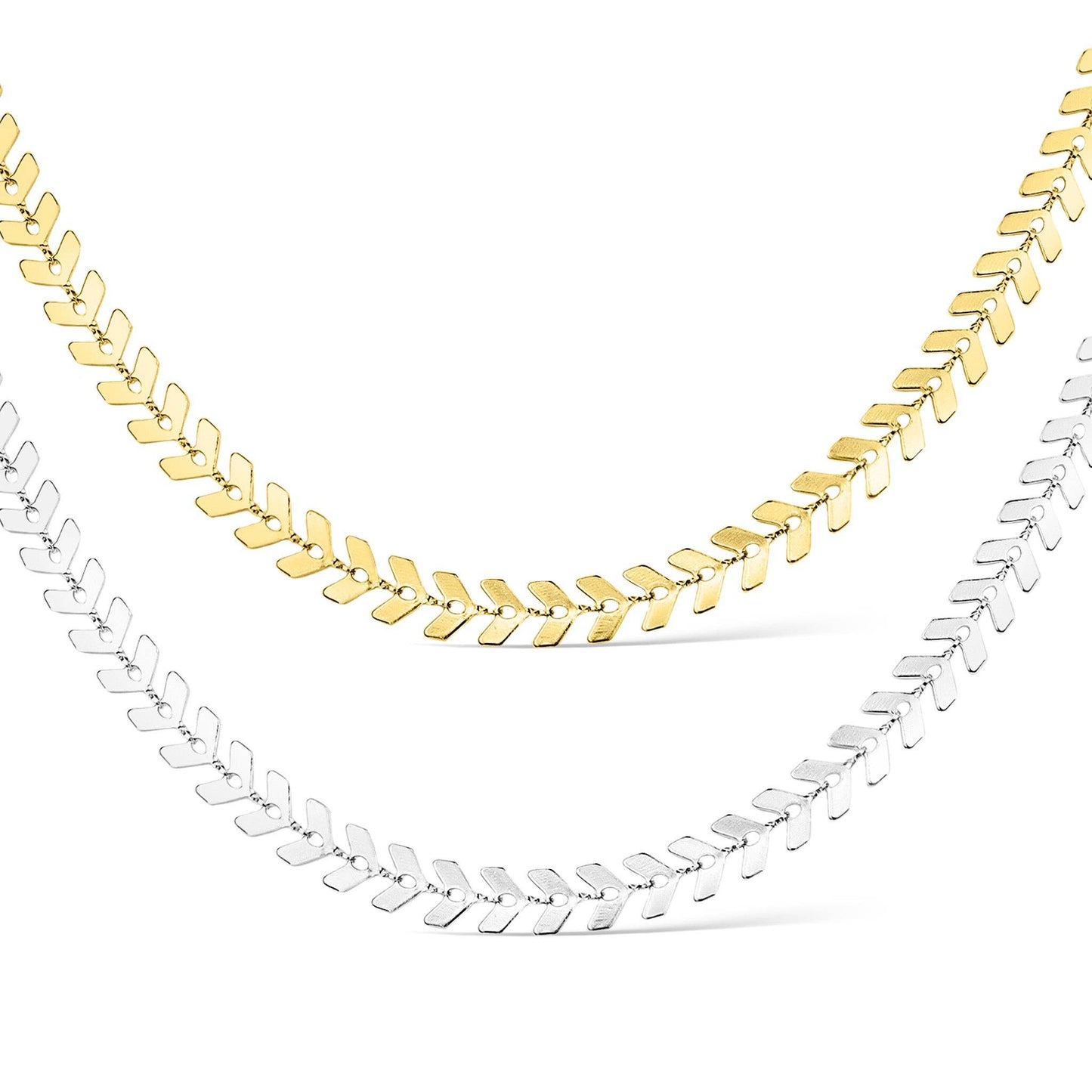 Stainless Steel Chevron Chain Necklace for Women