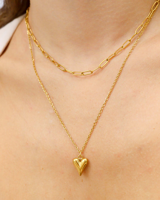 A Layered Heart Necklace