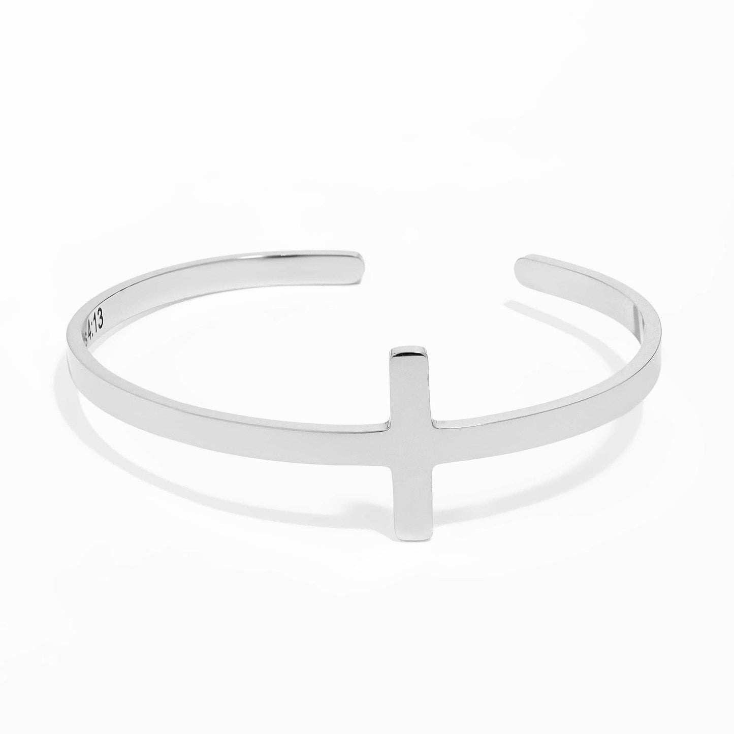Bracelet Cross Cuff with Christian Scripture Philippians 4:13