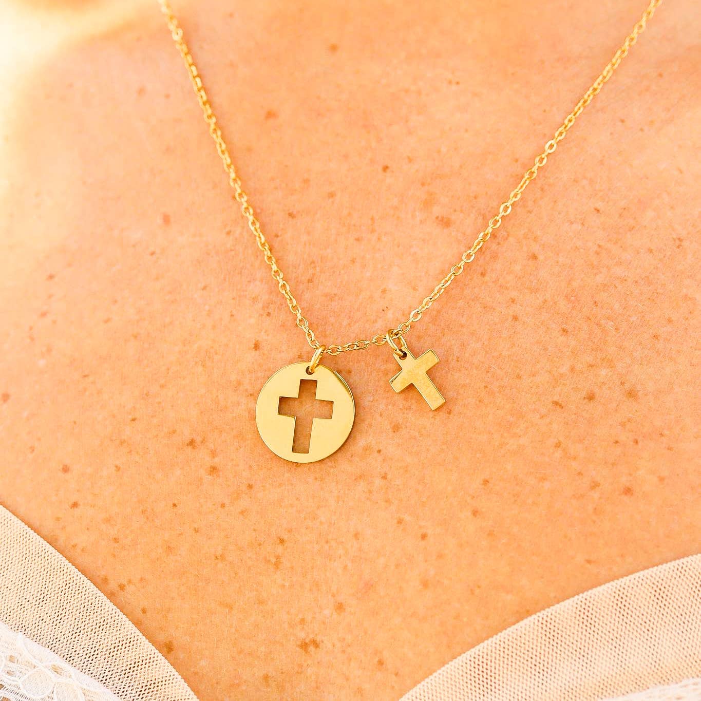 Necklace Cutout 2 Piece Cross
