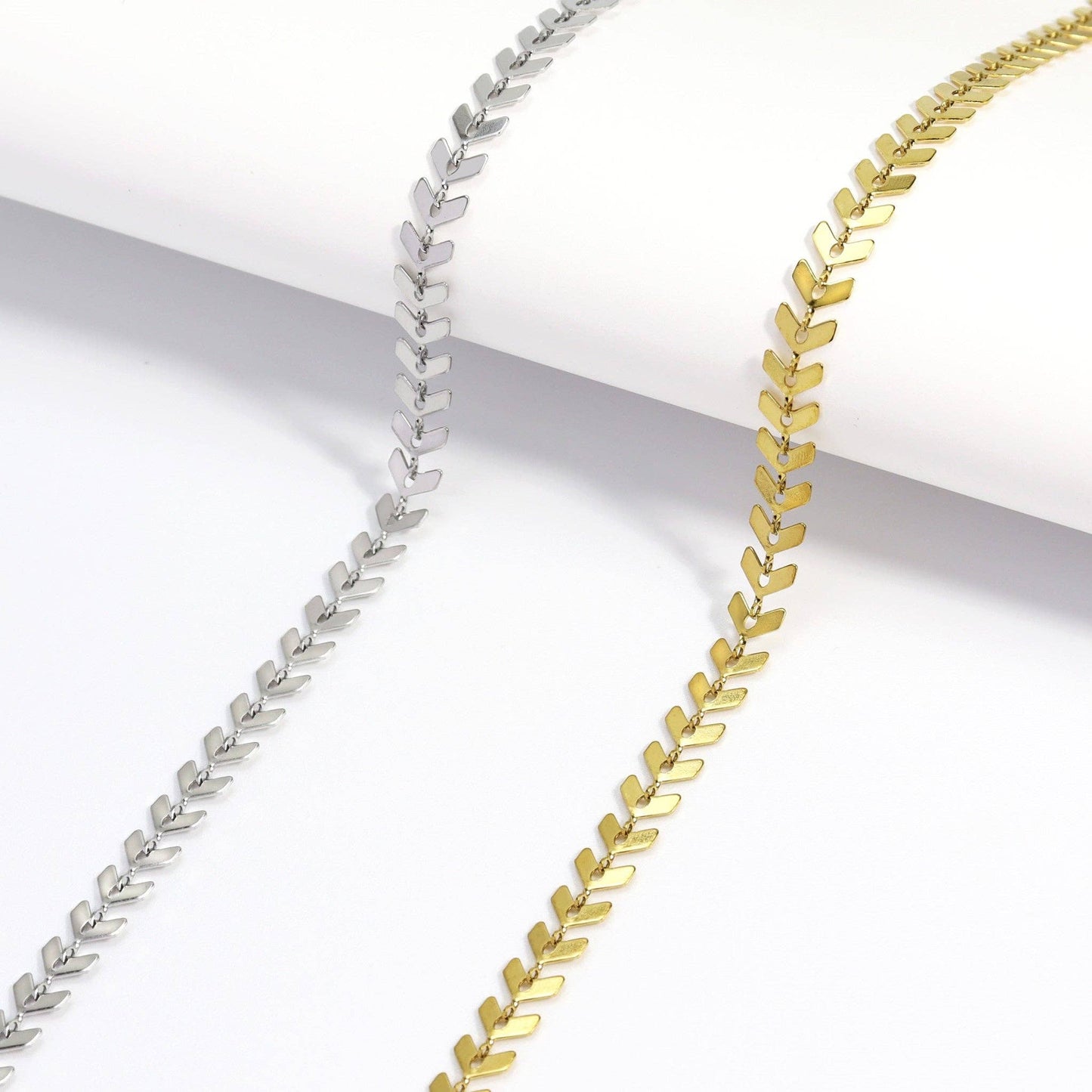 Stainless Steel Chevron Chain Necklace for Women