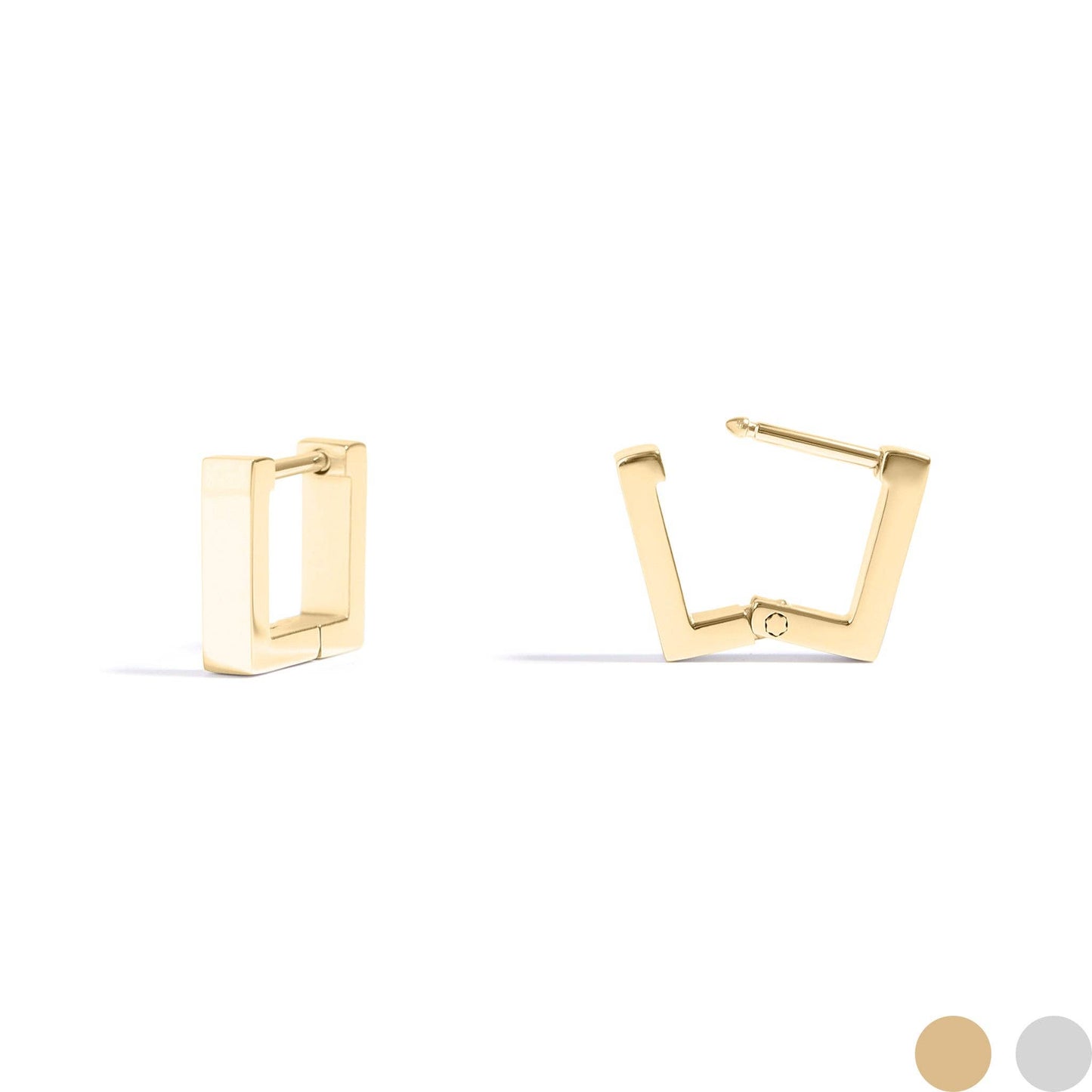 Earrings Huggie Square