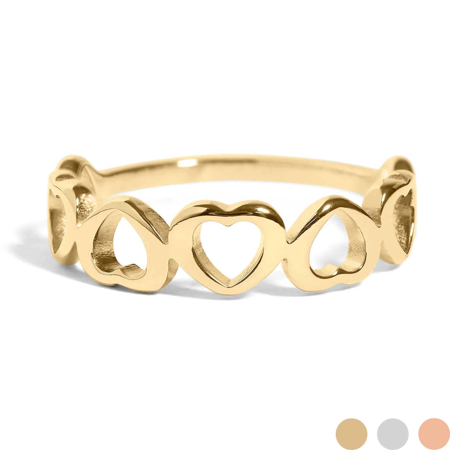 Ring Alternating Heart Stacking