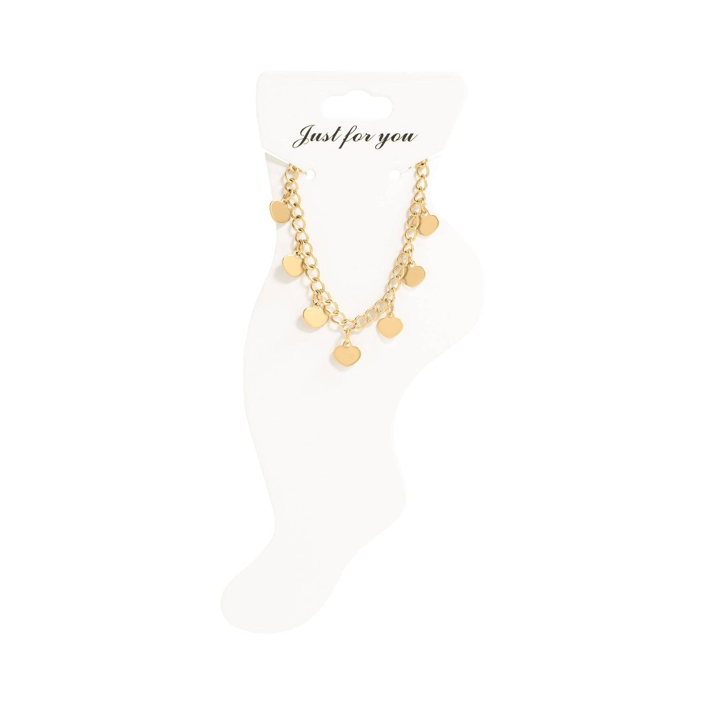 Anklet Dangle Hearts Charm