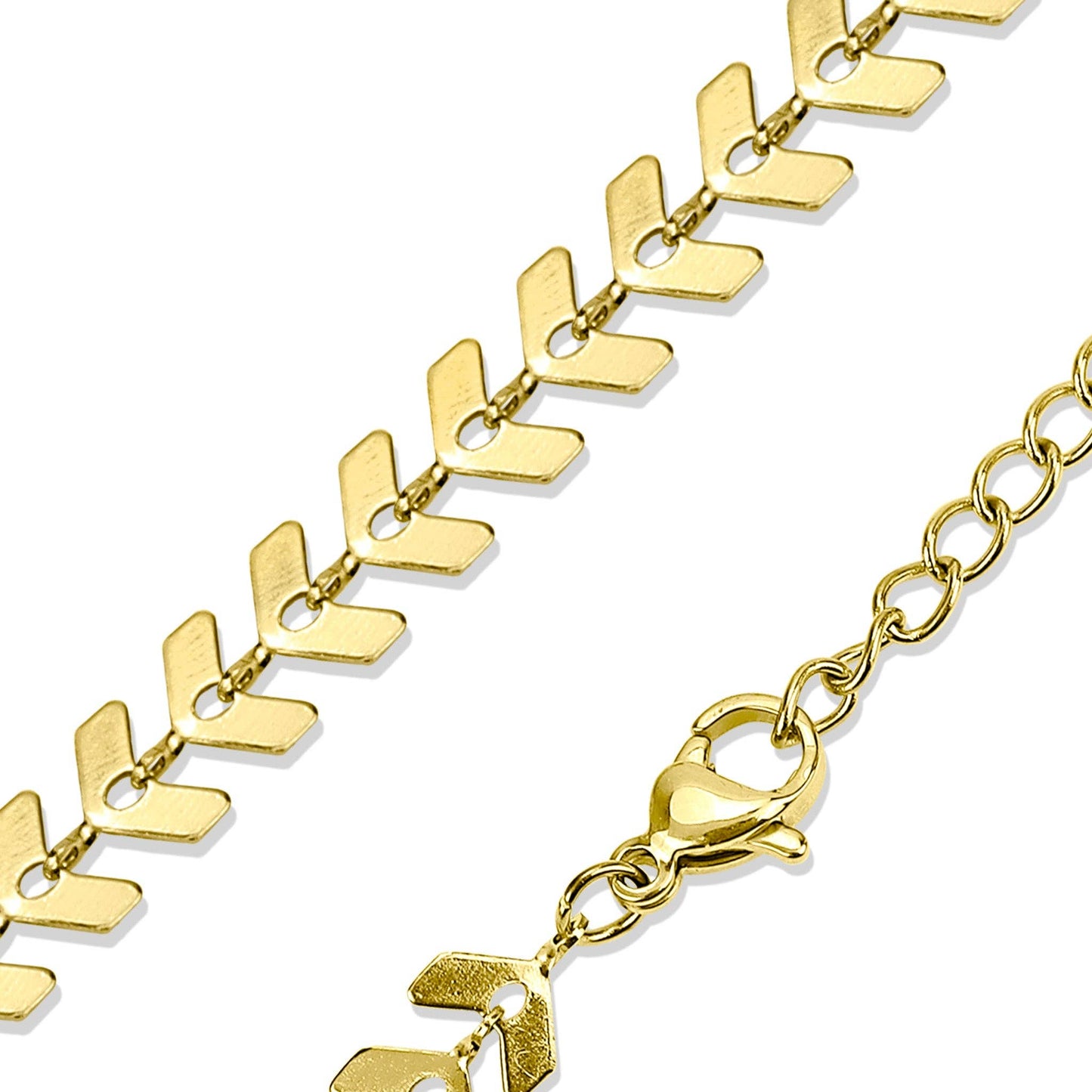 Stainless Steel Chevron Chain Necklace for Women