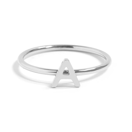 (A-M)Ring Stainless Steel Initial Letter for Stacking