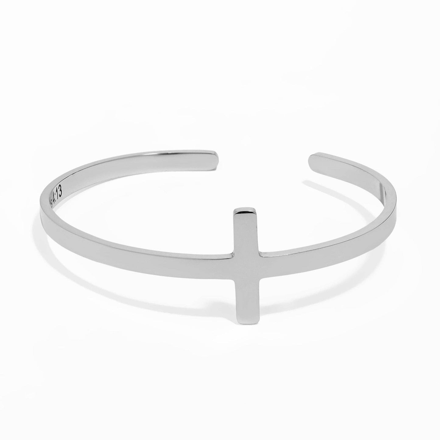 Bracelet Cross Cuff with Christian Scripture Philippians 4:13