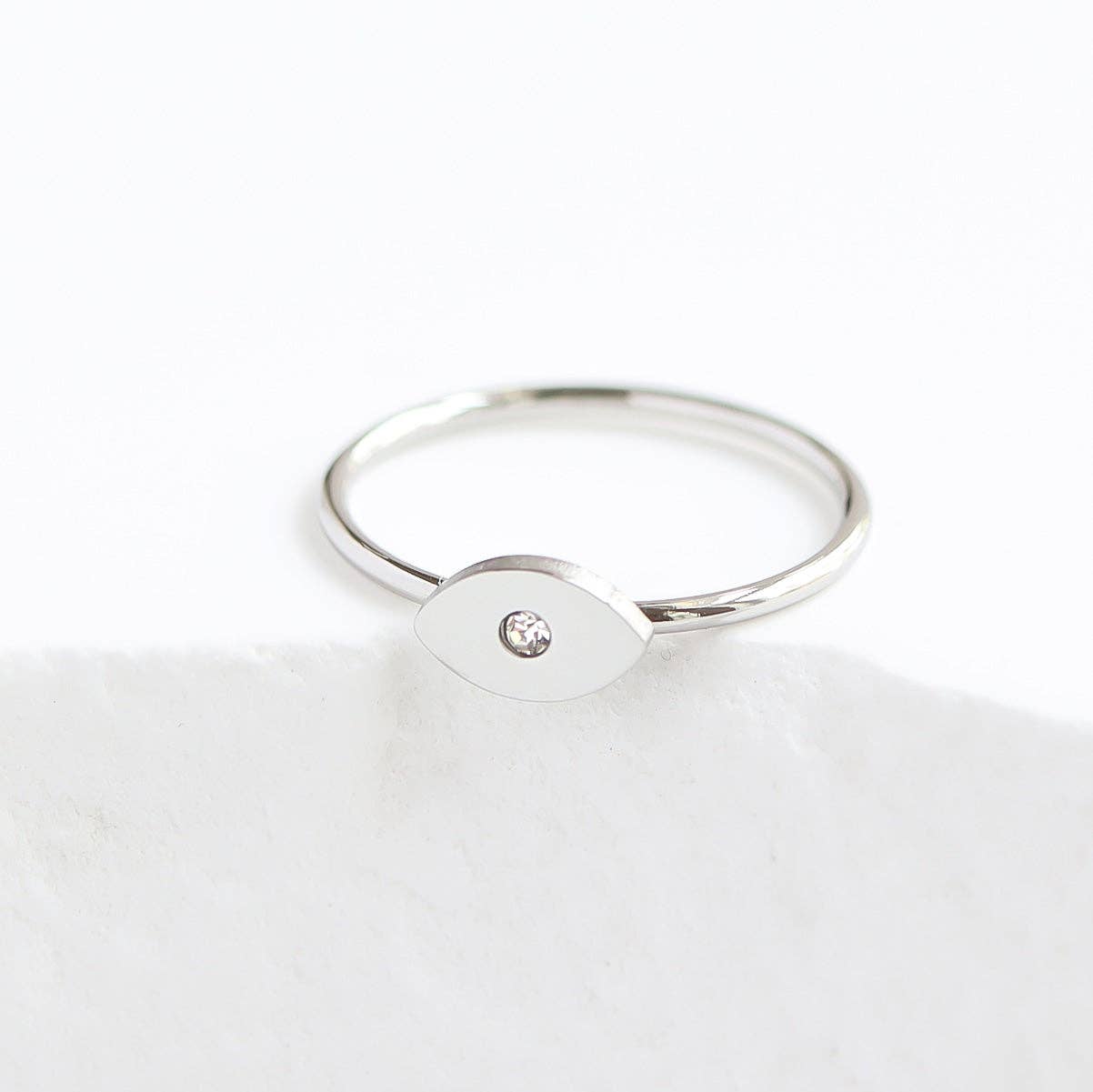 Ring CZ Stone Evil Eye Symbol