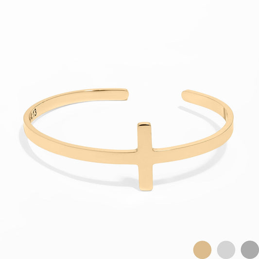 Bracelet Cross Cuff with Christian Scripture Philippians 4:13