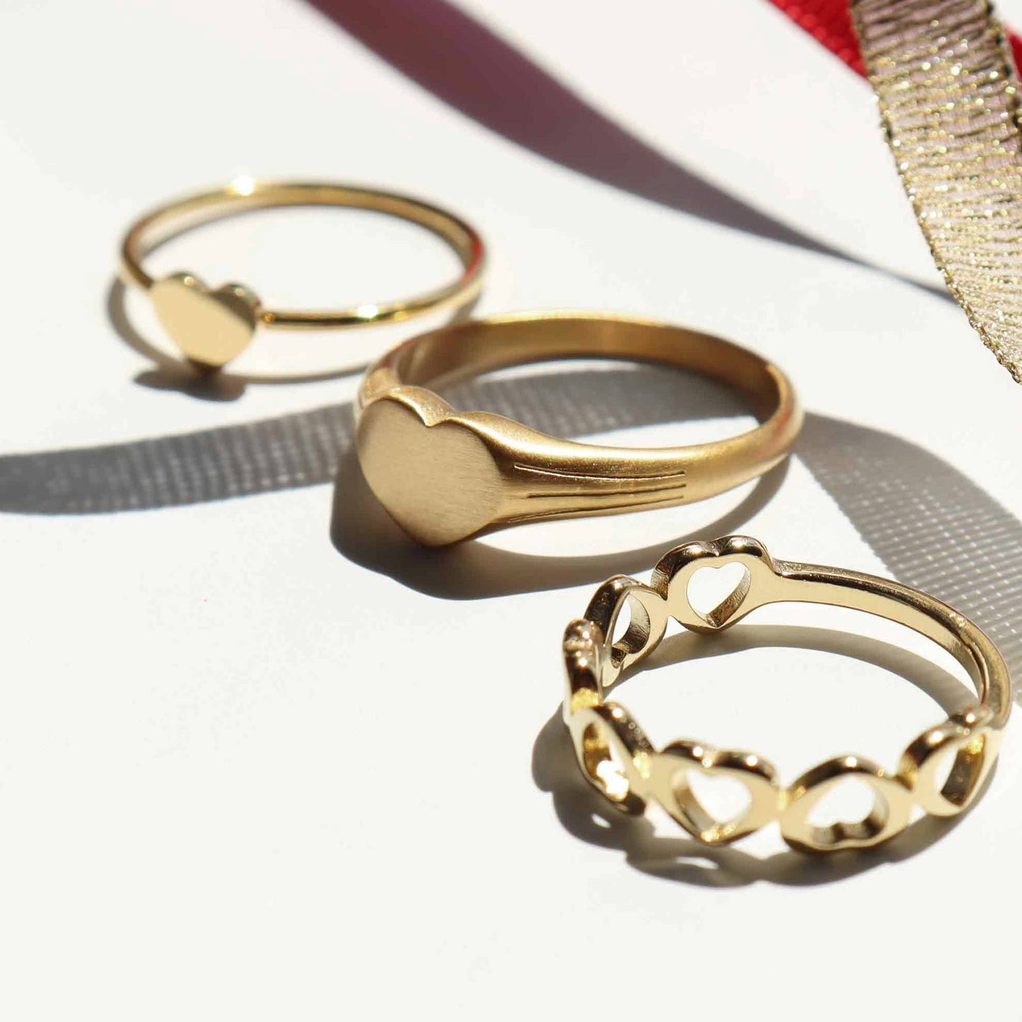 Ring Alternating Heart Stacking