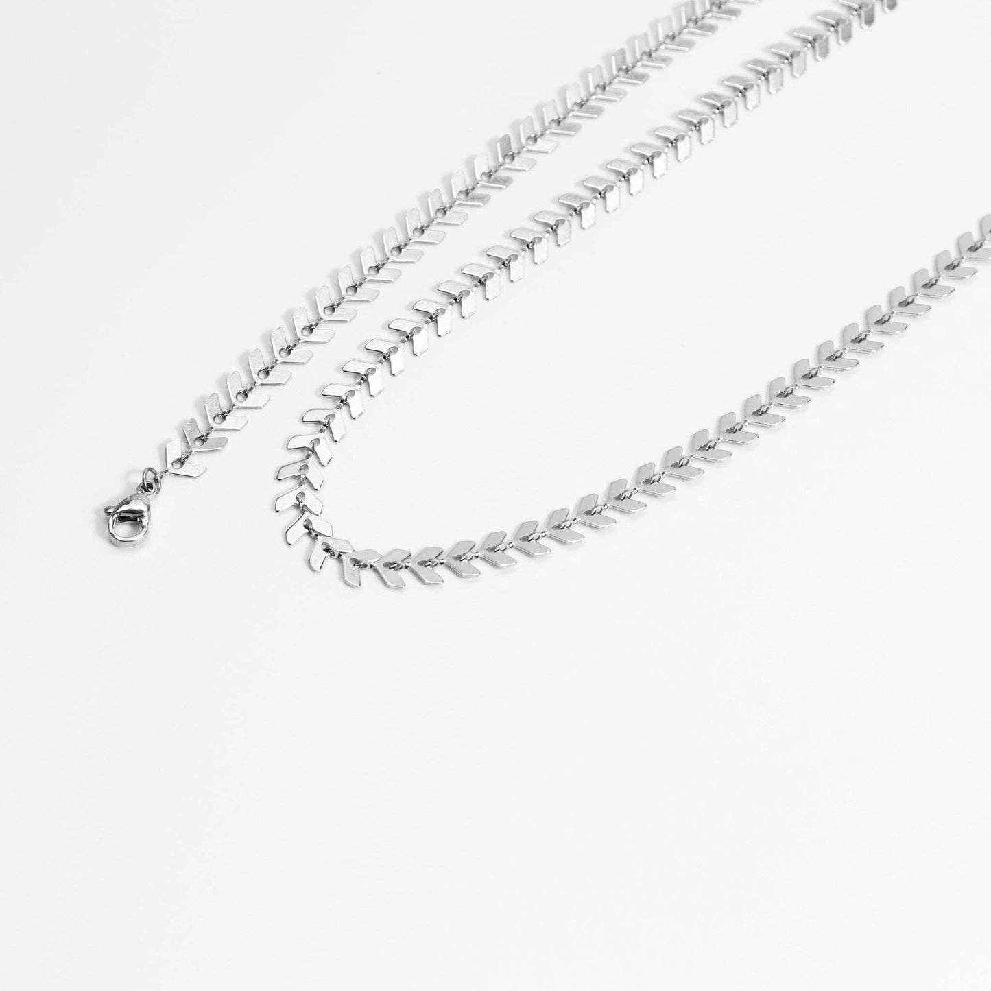 Stainless Steel Chevron Chain Necklace for Women