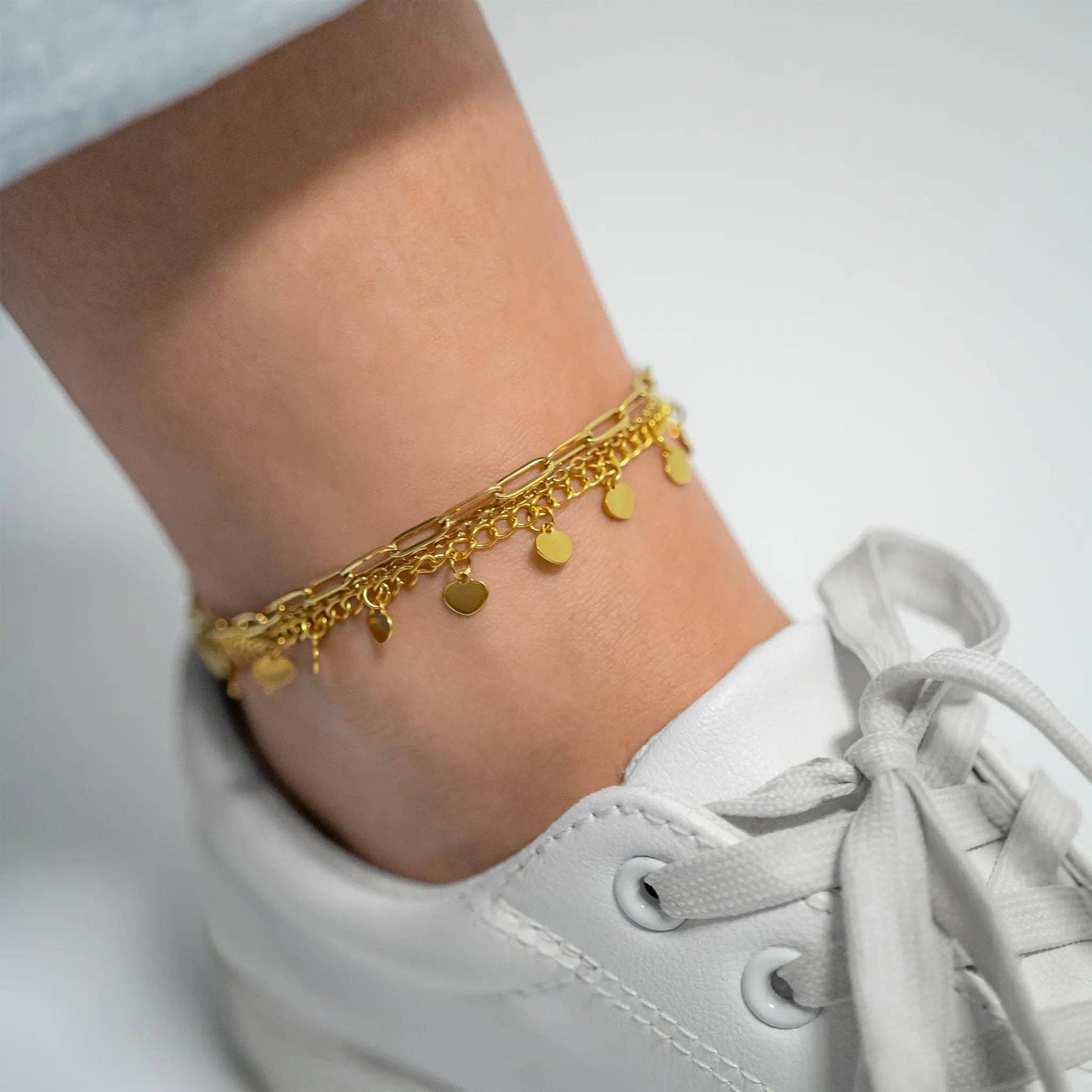 Anklet Dangle Hearts Charm