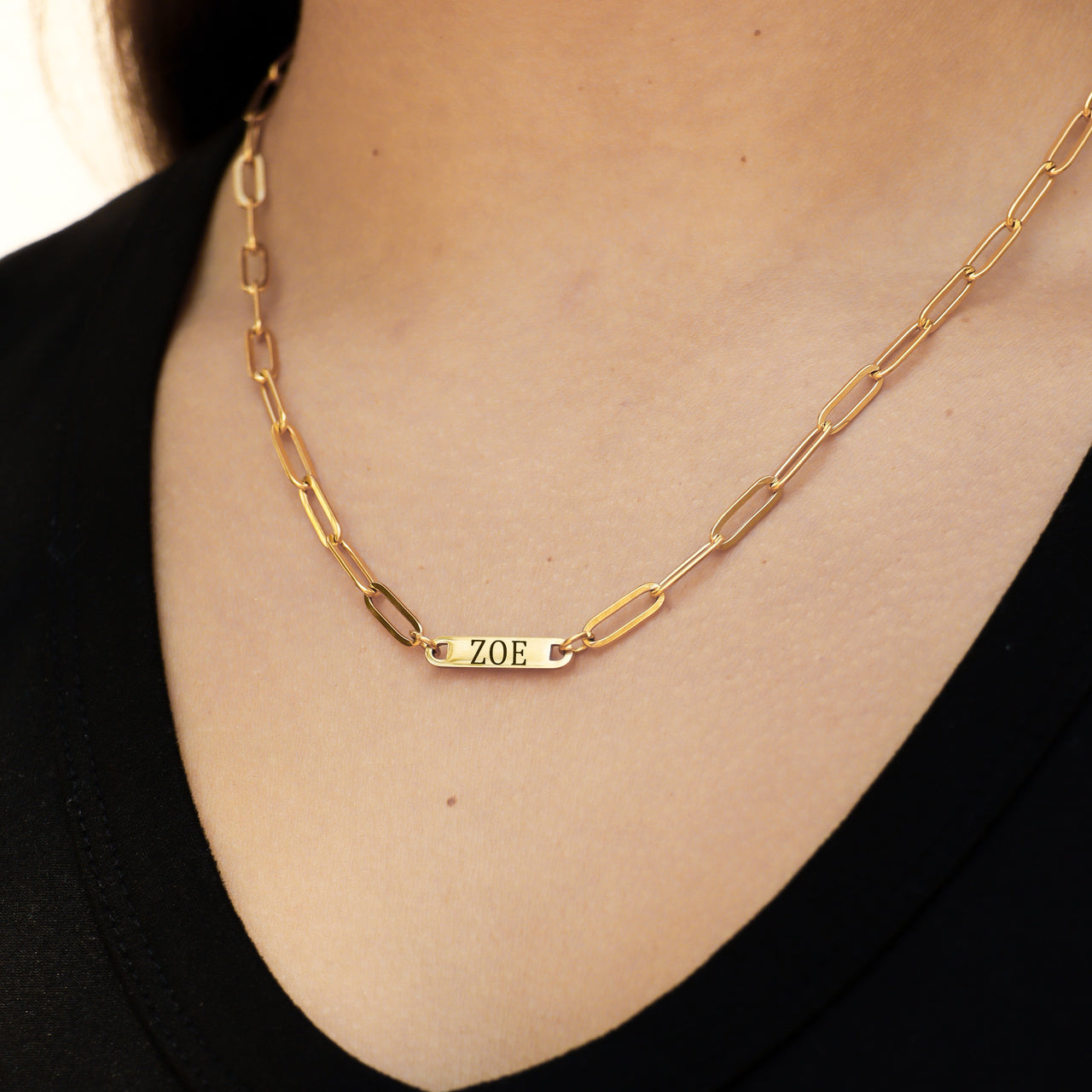 Necklace Paperclip Bar