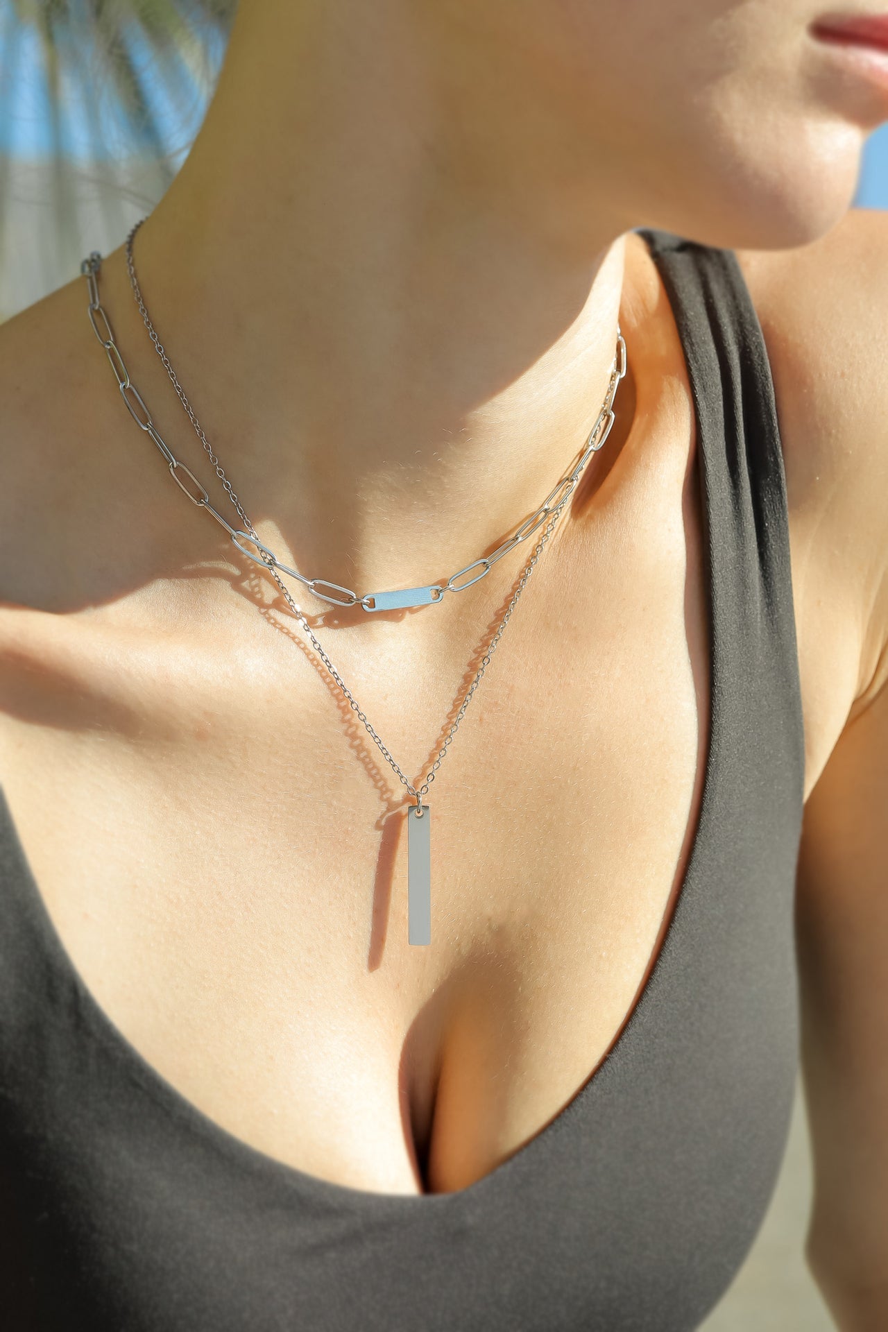 Necklace Paperclip Bar